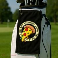 Funny 1 Pizza Everybody Knows The Rules Golf Towel thumb 2