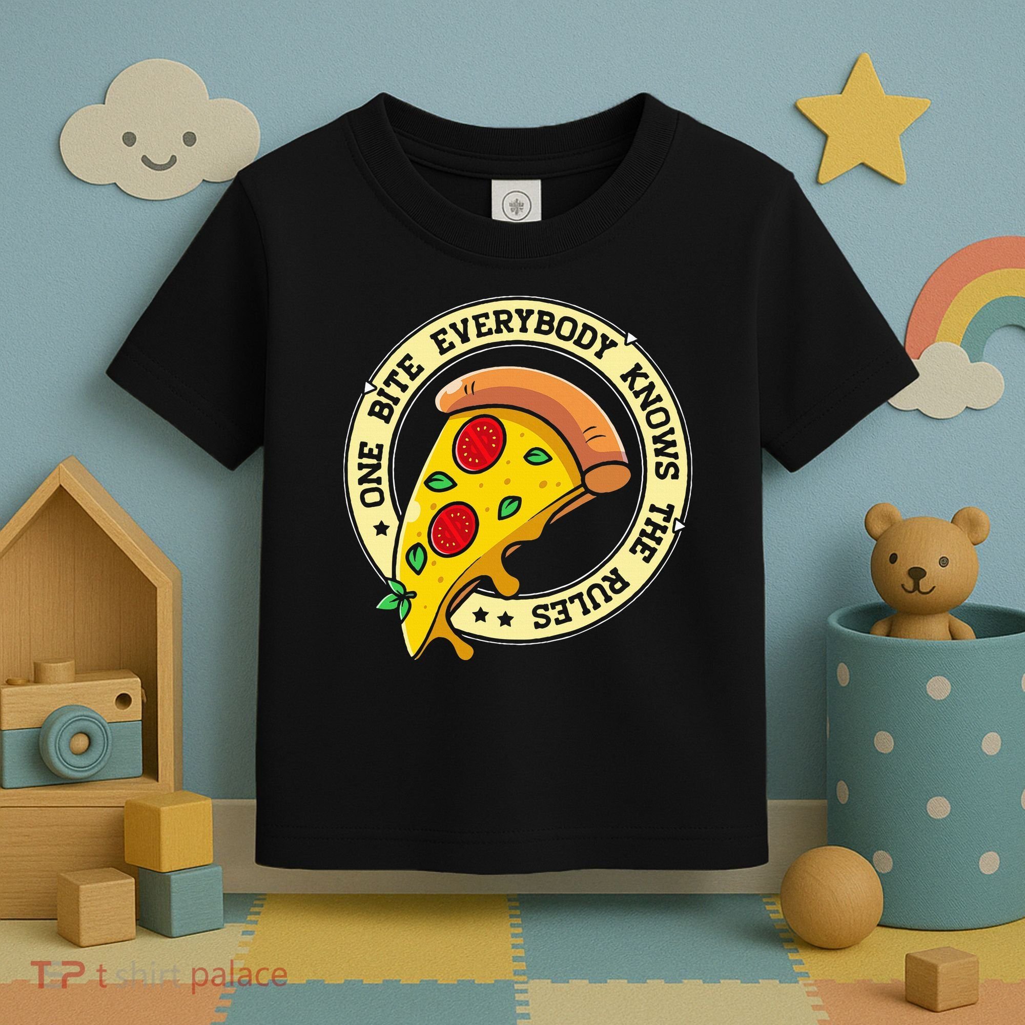 Funny 1 Pizza Everybody Knows The Rules Toddler T-Shirt