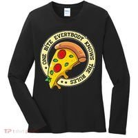 Funny 1 Pizza Everybody Knows The Rules Women's Long Sleeve Shirt thumb 0