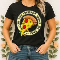 Funny 1 Pizza Everybody Knows The Rules Women's T-Shirt thumb 2