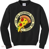 Funny 1 Pizza Everybody Knows The Rules Kids Sweatshirt thumb 0