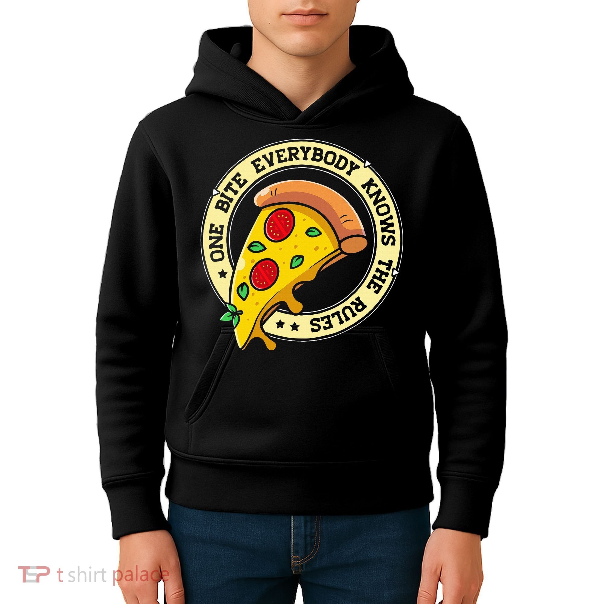 Funny 1 Pizza Everybody Knows The Rules Kids Hoodie