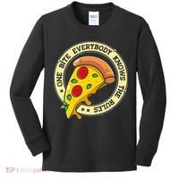 Funny 1 Pizza Everybody Knows The Rules Kids Long Sleeve Shirt thumb 0