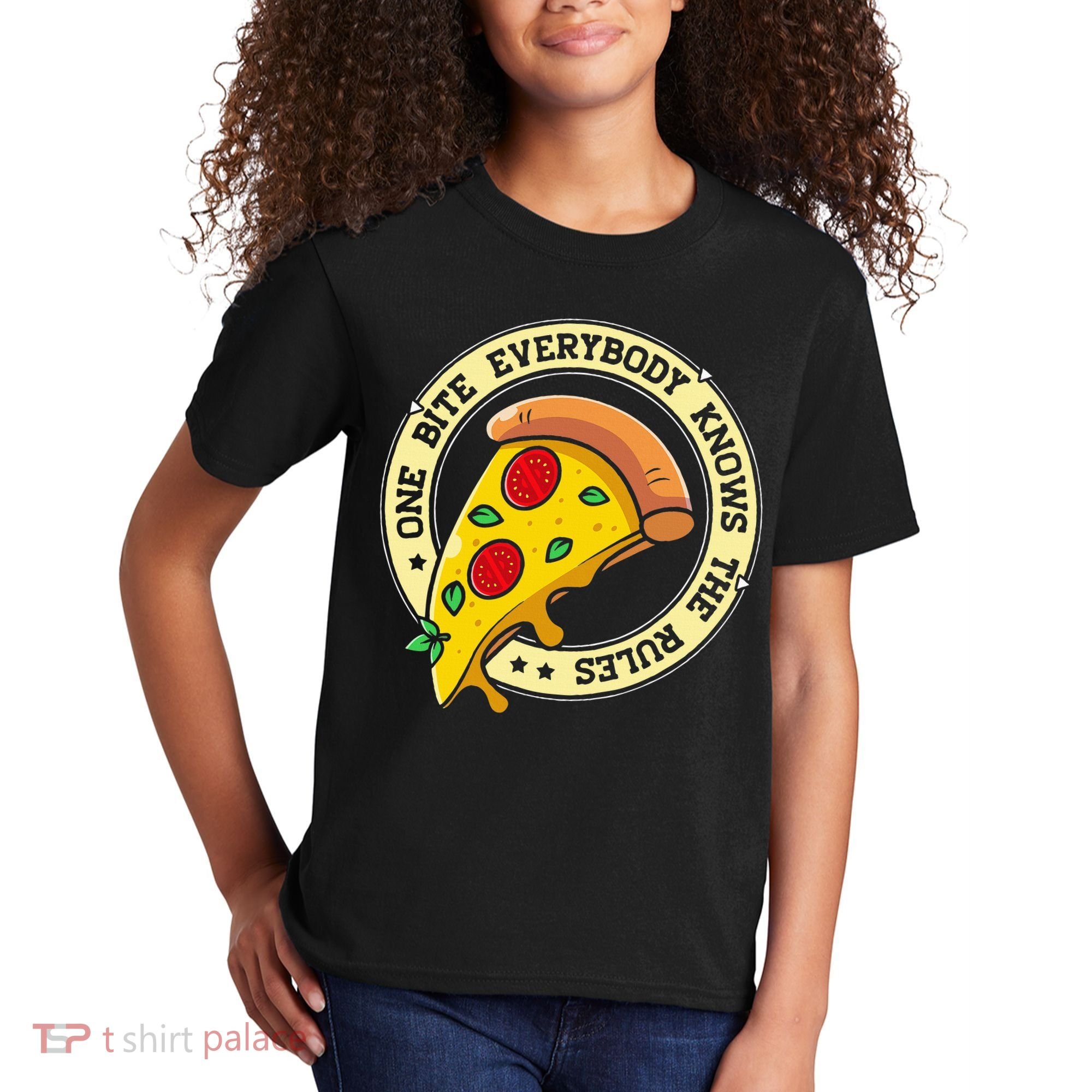 Funny 1 Pizza Everybody Knows The Rules Kids T-Shirt
