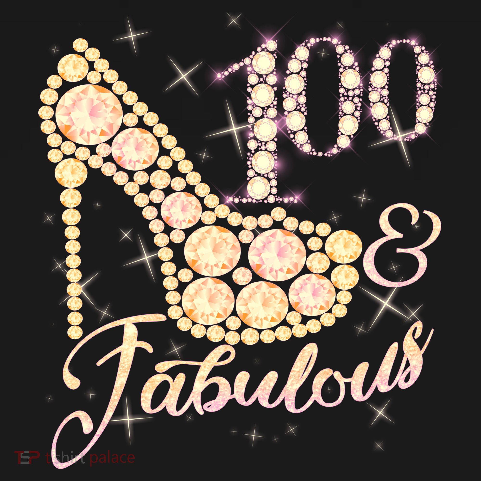 Fabulous & 100 Sparkly Heel 100th Birthday Polo