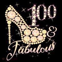 Fabulous & 100 Sparkly Heel 100th Birthday Women's Hoodie thumb 2
