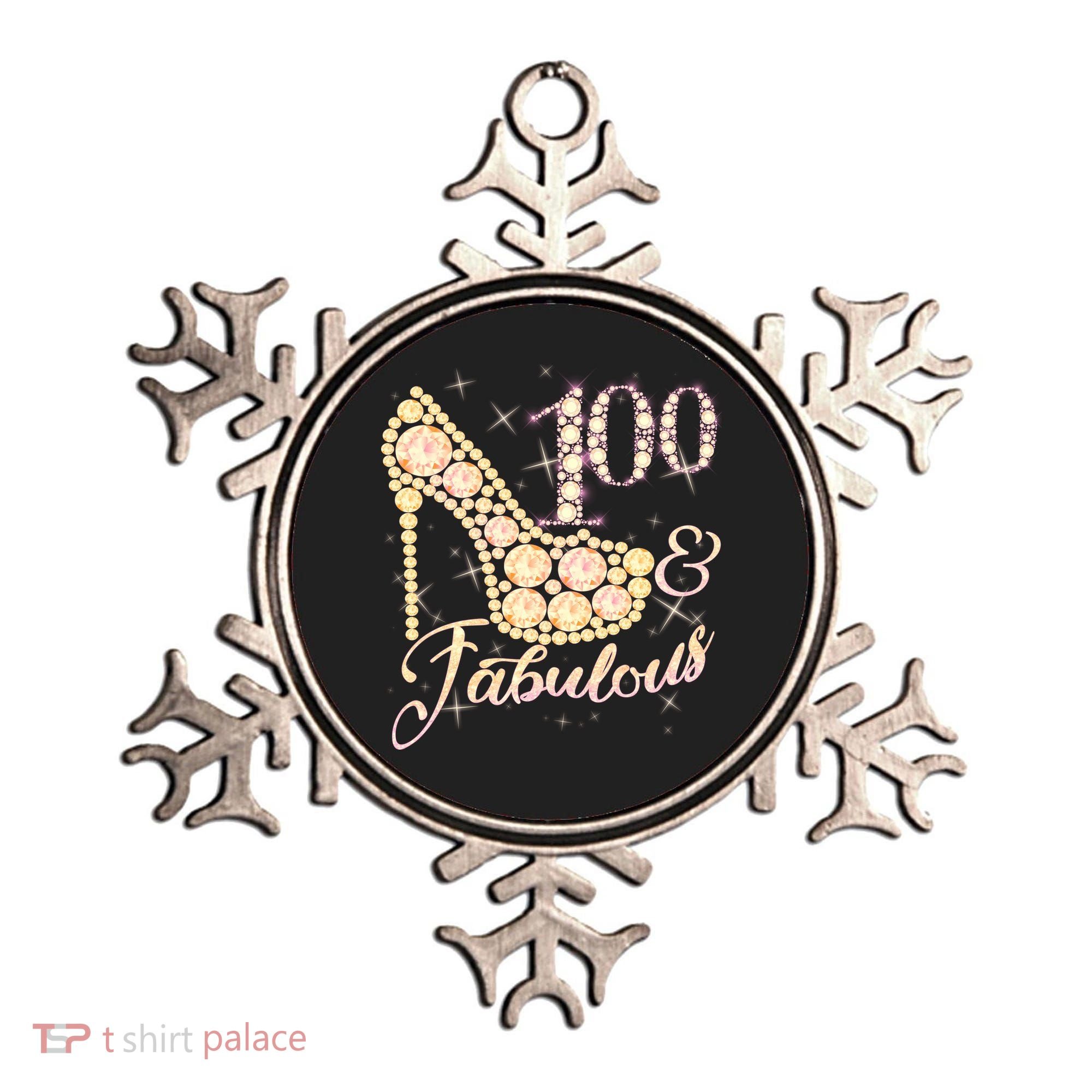 Fabulous & 100 Sparkly Heel 100th Birthday Ornament
