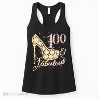 Fabulous & 100 Sparkly Heel 100th Birthday Women's Tank Top thumb 0