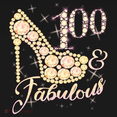 Fabulous & 100 Sparkly Heel 100th Birthday Tie-Dye Long Sleeve Shirt
