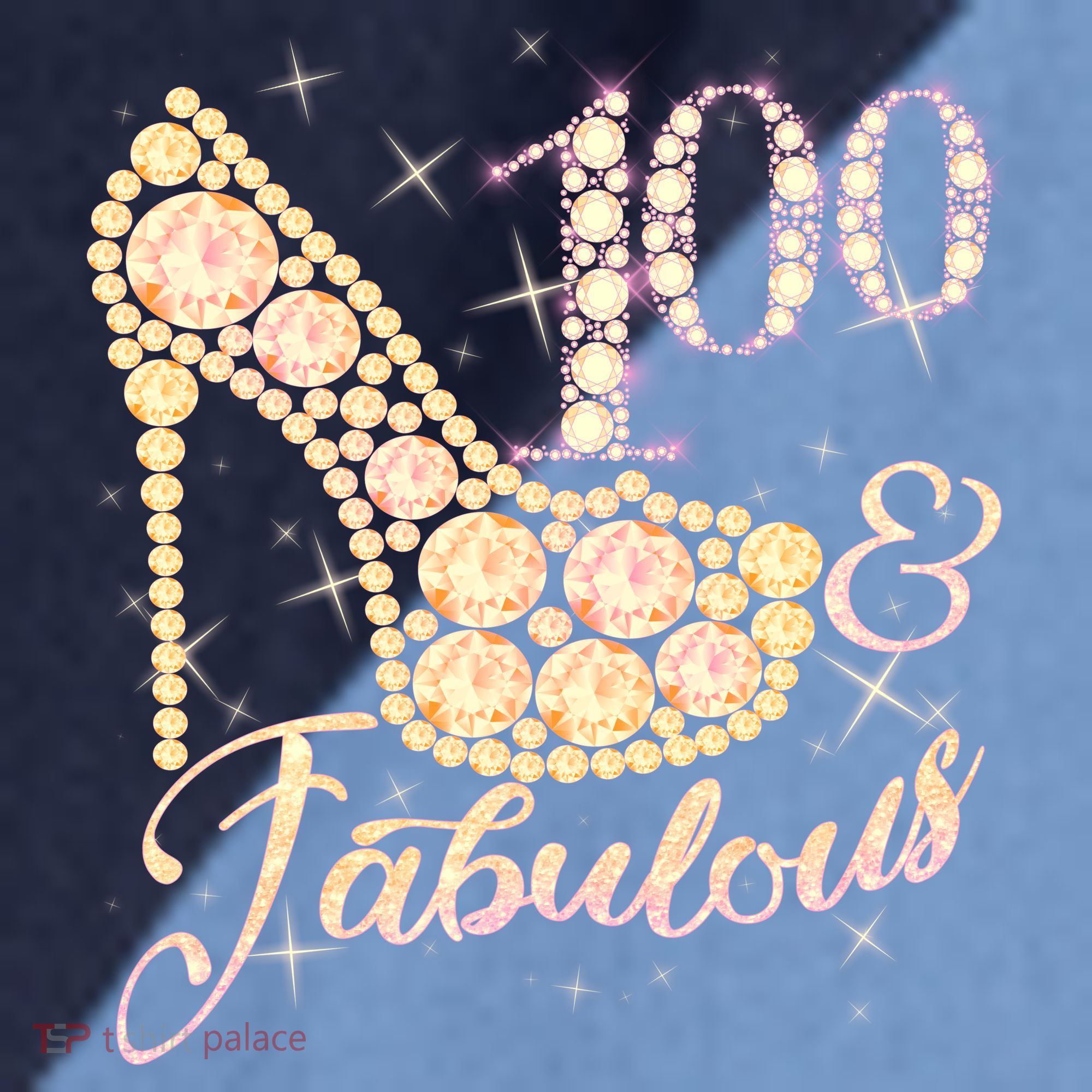 Fabulous & 100 Sparkly Heel 100th Birthday Raglan Baseball Sleeve Shirt