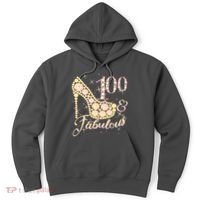 Fabulous & 100 Sparkly Heel 100th Birthday Hoodie thumb 0