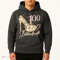 Fabulous & 100 Sparkly Heel 100th Birthday Hoodie thumb 2