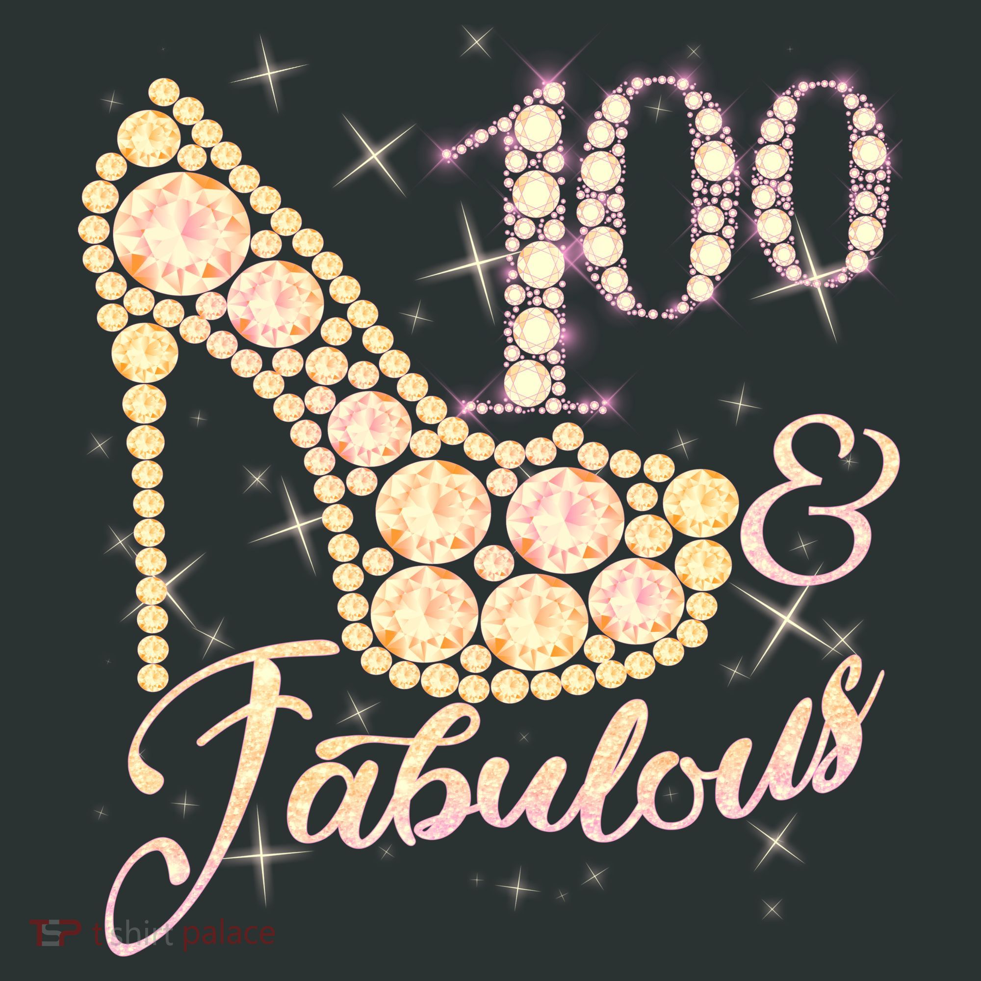 Fabulous & 100 Sparkly Heel 100th Birthday Hoodie