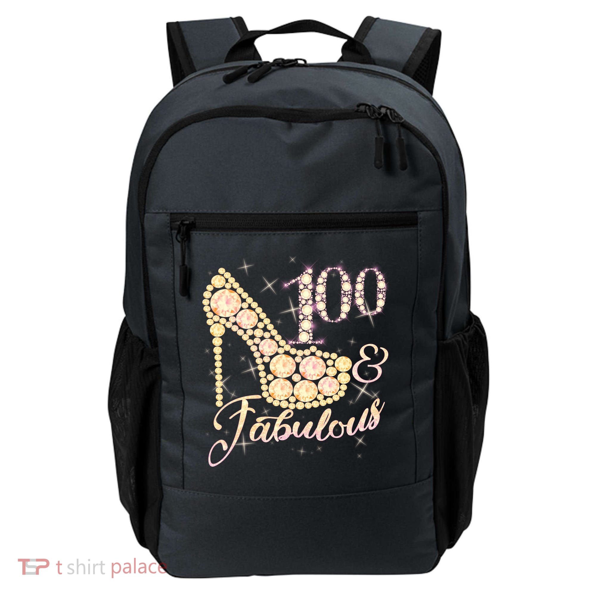 Fabulous & 100 Sparkly Heel 100th Birthday Backpack