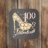Fabulous & 100 Sparkly Heel 100th Birthday Coaster thumb 0