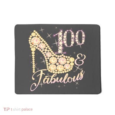 Fabulous & 100 Sparkly Heel 100th Birthday Mousepad
