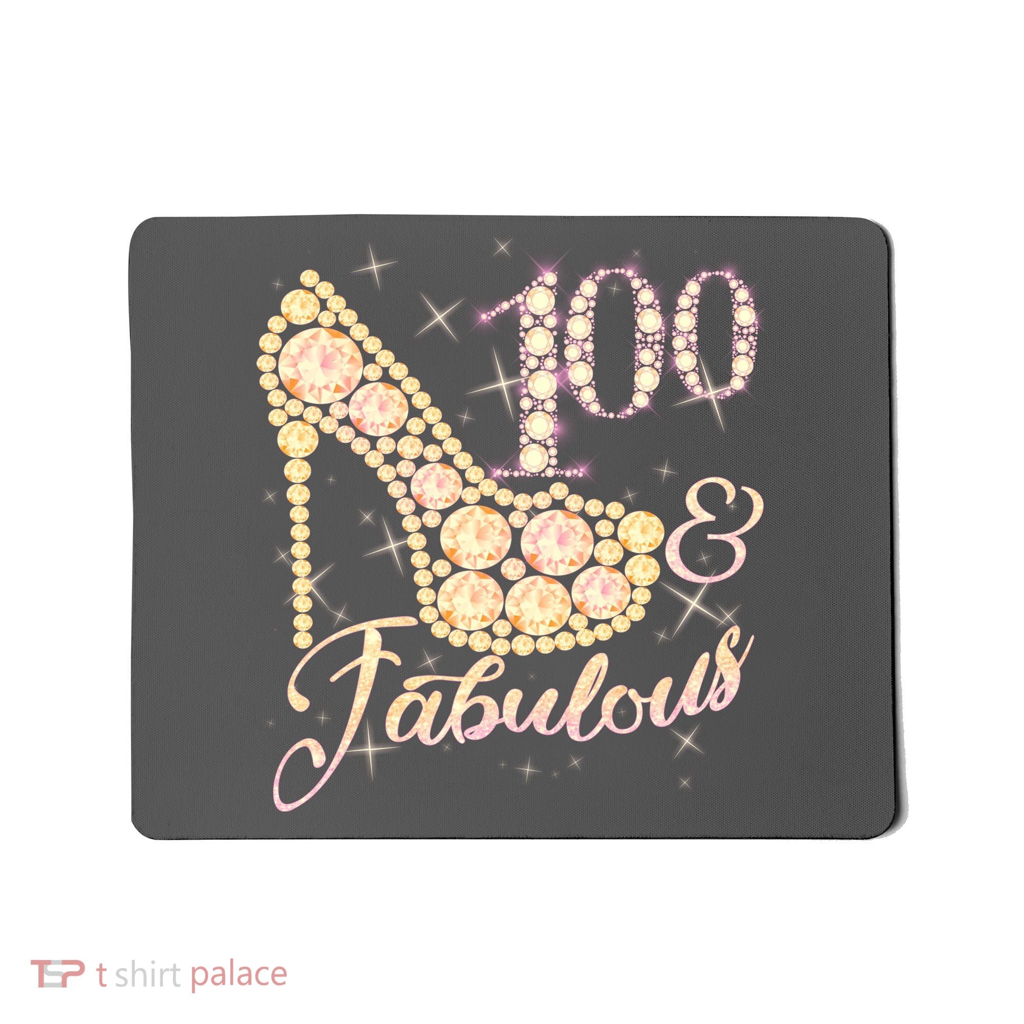 Fabulous & 100 Sparkly Heel 100th Birthday Mousepad