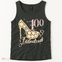 Fabulous & 100 Sparkly Heel 100th Birthday Tank Top thumb 2