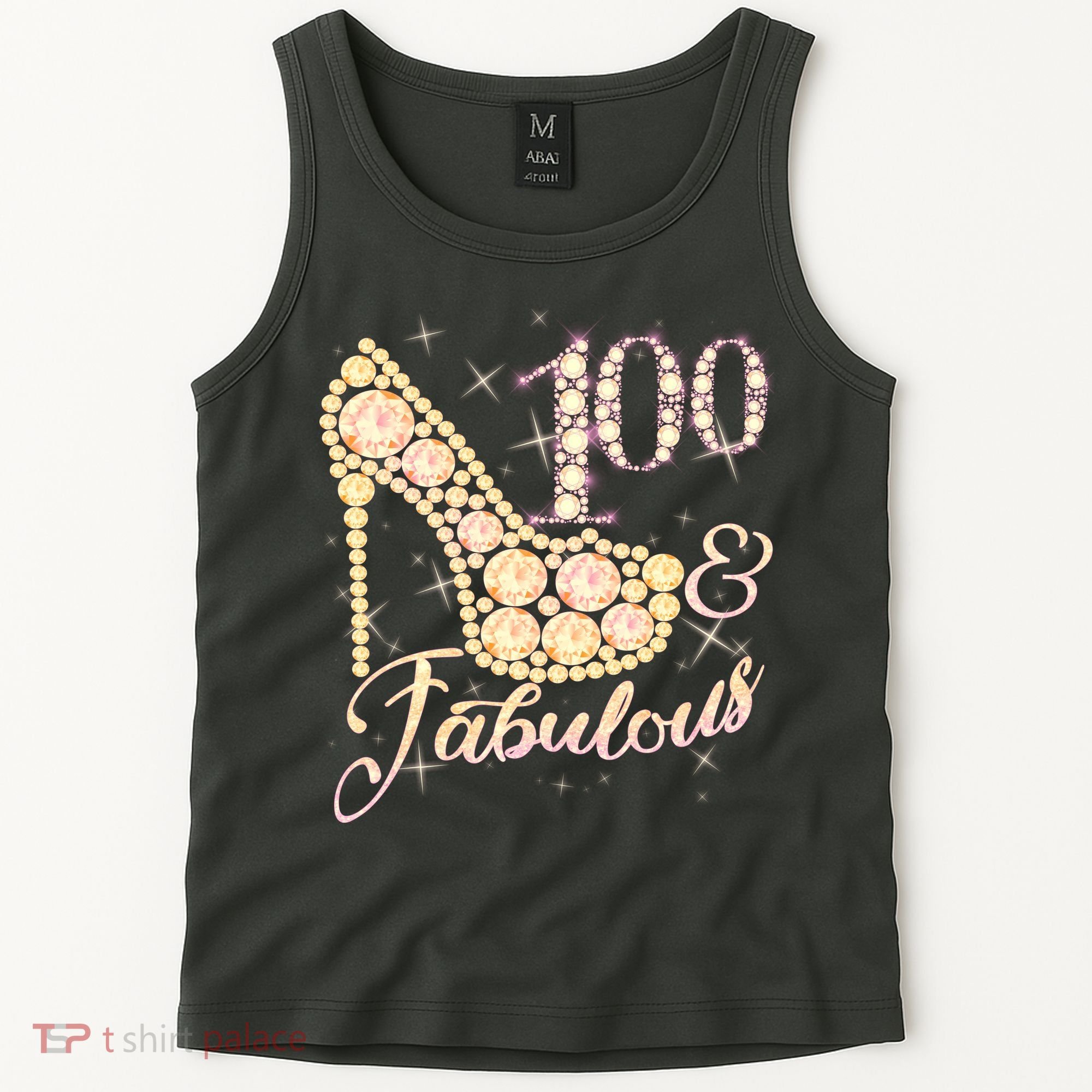 Fabulous & 100 Sparkly Heel 100th Birthday Tank Top