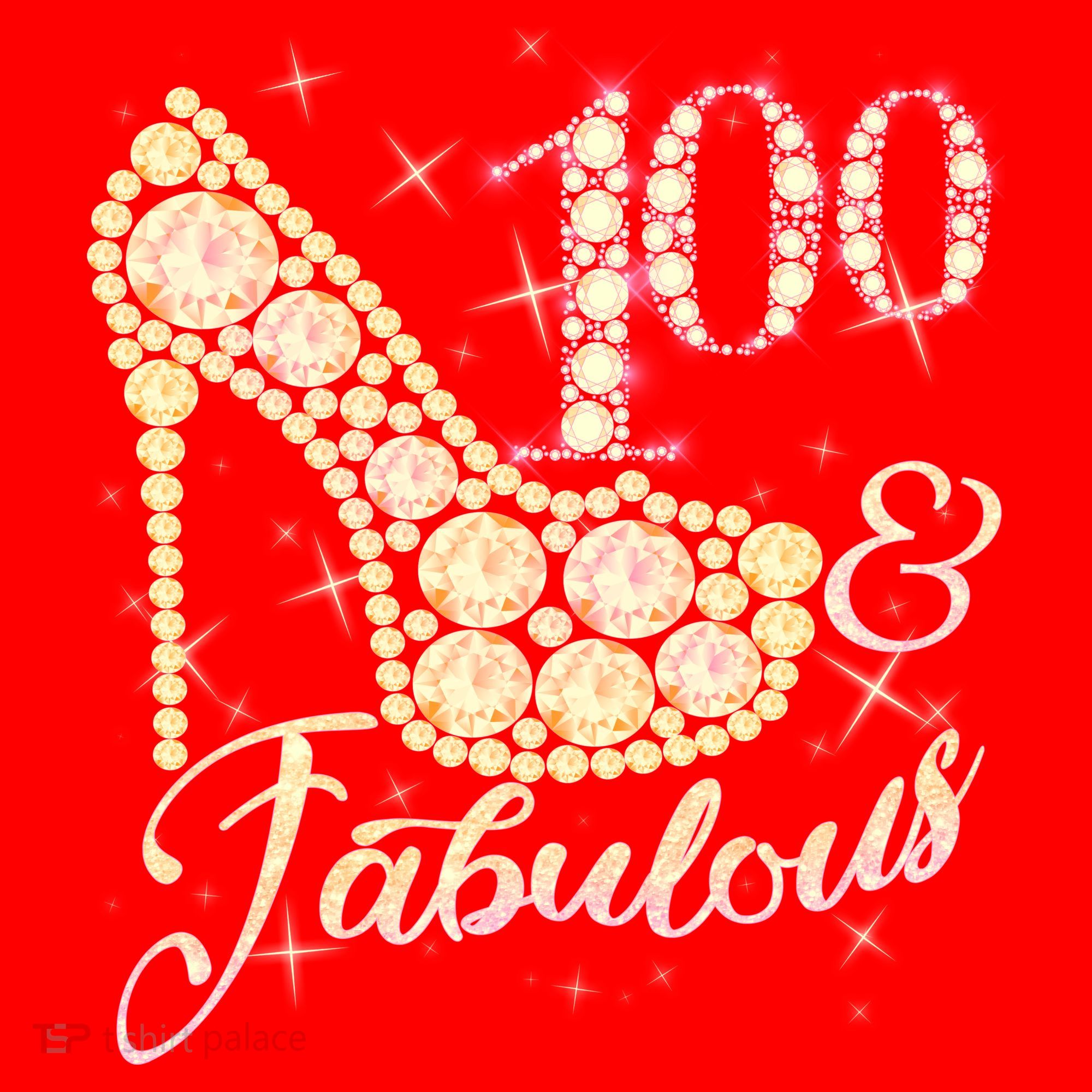 Fabulous & 100 Sparkly Heel 100th Birthday Santa Hat