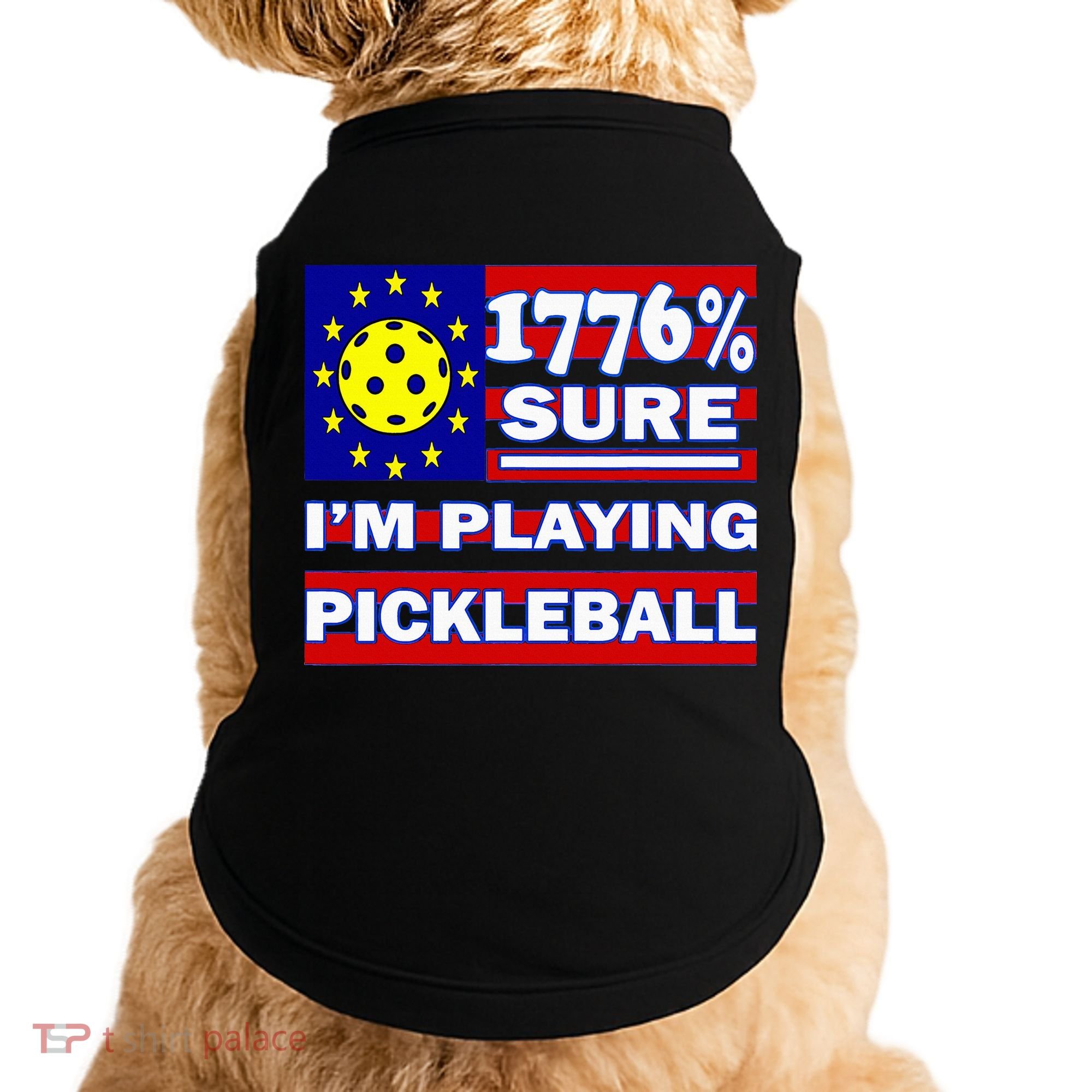 Funny 1776 Sure IM Playing Pickleball Doggie Tank