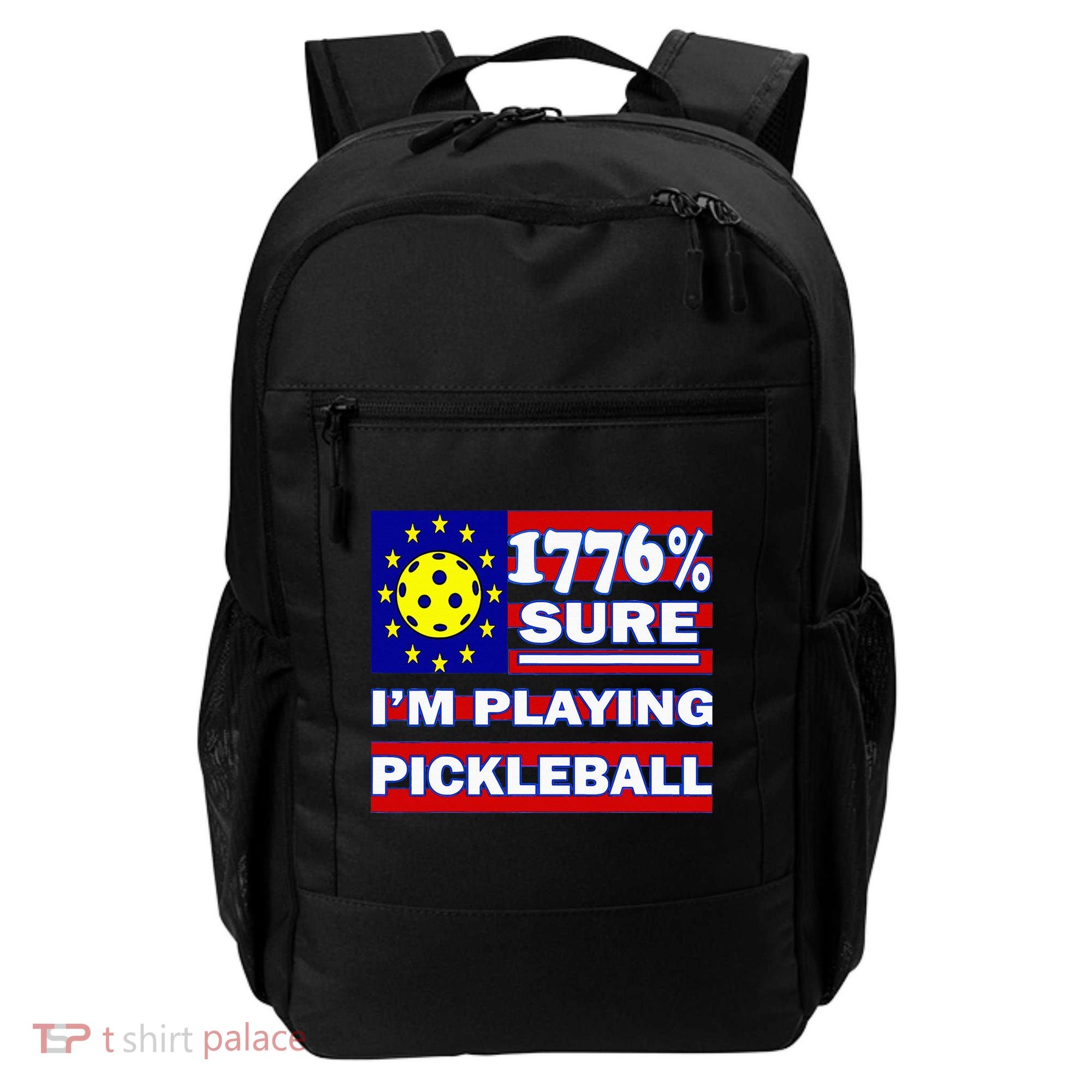 Funny 1776 Sure IM Playing Pickleball Backpack