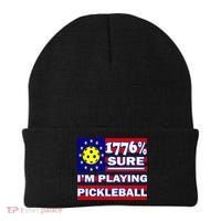 Funny 1776 Sure IM Playing Pickleball Beanie thumb 0