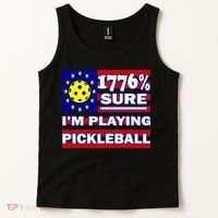 Funny 1776 Sure IM Playing Pickleball Tank Top thumb 2