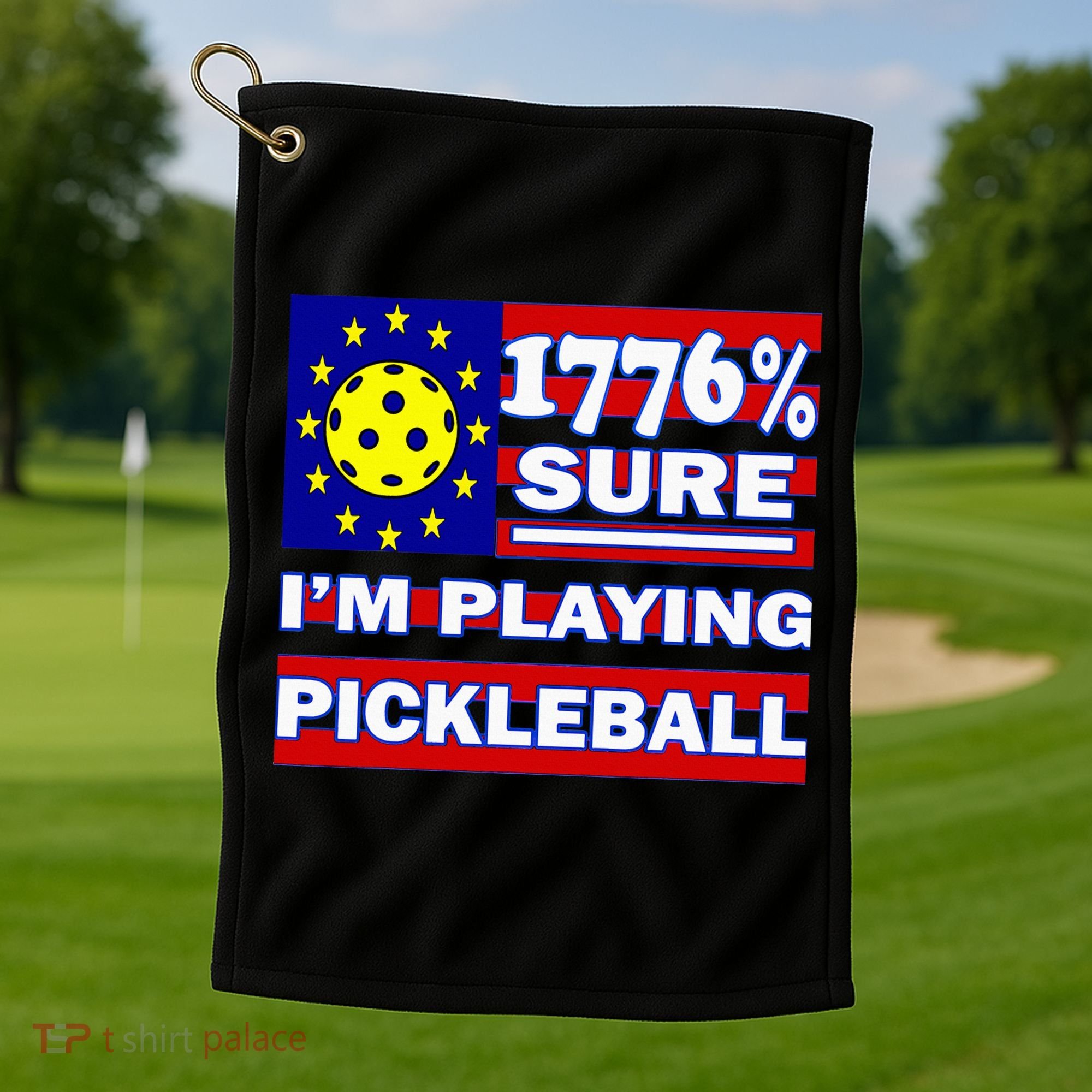 Funny 1776 Sure IM Playing Pickleball Golf Towel