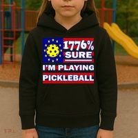 Funny 1776 Sure IM Playing Pickleball Kids Hoodie thumb 3