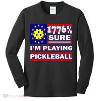 Funny 1776 Sure IM Playing Pickleball Kids Long Sleeve Shirt thumb 0