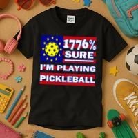 Funny 1776 Sure IM Playing Pickleball Kids T-Shirt thumb 3