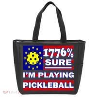 Funny 1776 Sure IM Playing Pickleball Tote Bag thumb 0