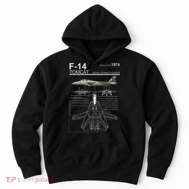 F 14 Tomcat Fighter Jet Diagram Graphic Hoodie
