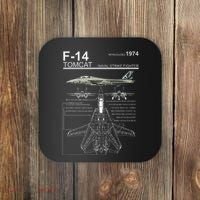 F 14 Tomcat Fighter Jet Diagram Graphic Coaster thumb 0