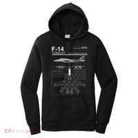 F 14 Tomcat Fighter Jet Diagram Graphic Women's Hoodie thumb 0