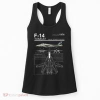 F 14 Tomcat Fighter Jet Diagram Graphic Women's Tank Top thumb 0