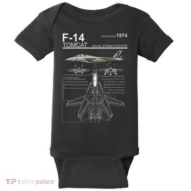 F 14 Tomcat Fighter Jet Diagram Graphic Baby Bodysuit