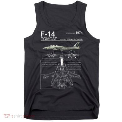 F 14 Tomcat Fighter Jet Diagram Graphic Tank Top
