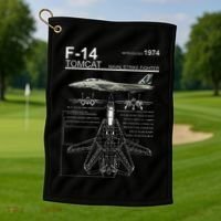 F 14 Tomcat Fighter Jet Diagram Graphic Golf Towel thumb 1