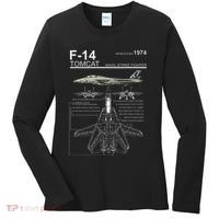 F 14 Tomcat Fighter Jet Diagram Graphic Women's Long Sleeve Shirt thumb 0