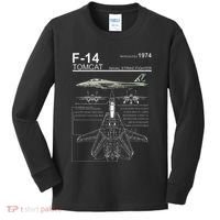 F 14 Tomcat Fighter Jet Diagram Graphic Kids Long Sleeve Shirt thumb 0