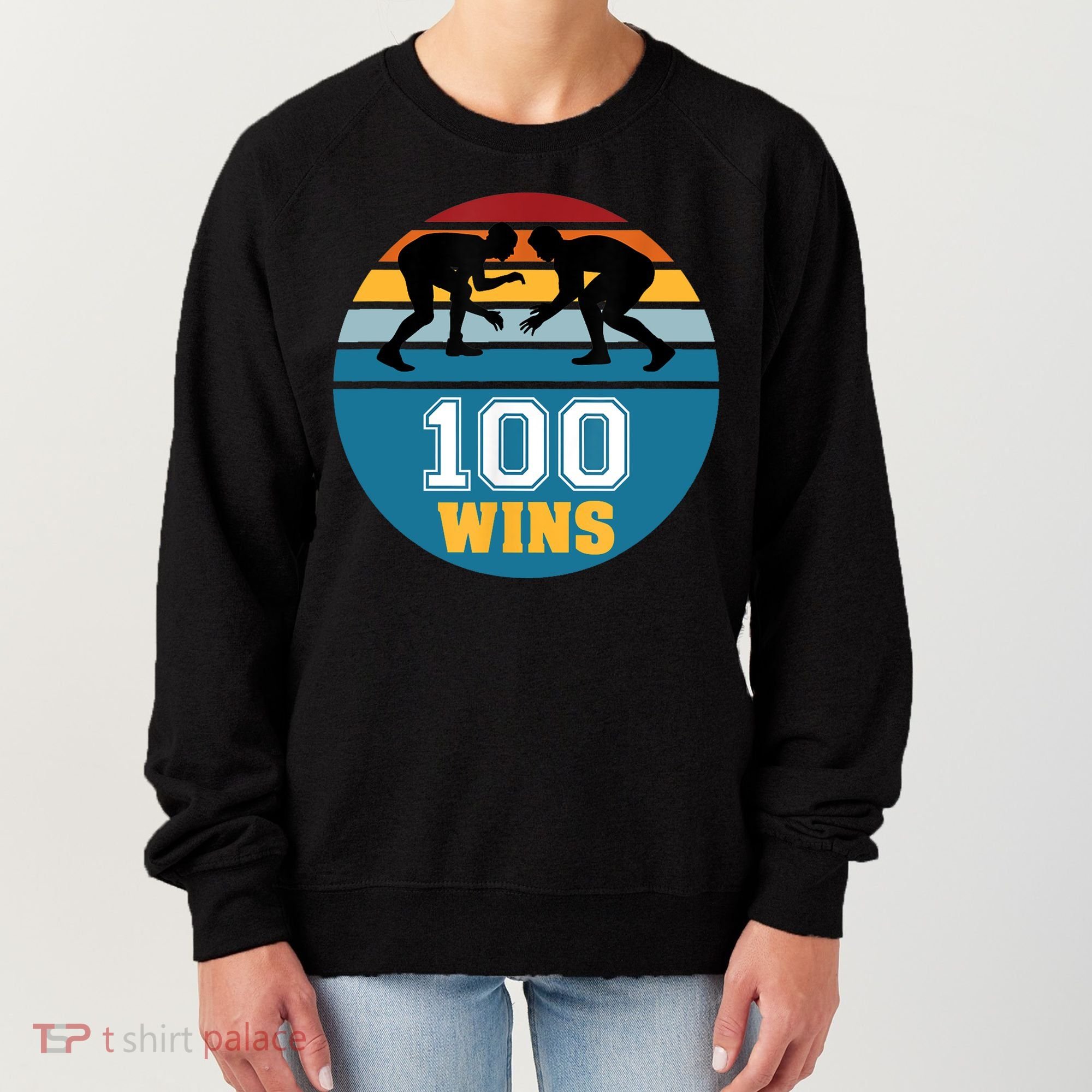 Funny 100 Wins Wrestling Gift Women's Sweatshirt