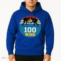 Funny 100 Wins Wrestling Gift Hoodie thumb 2