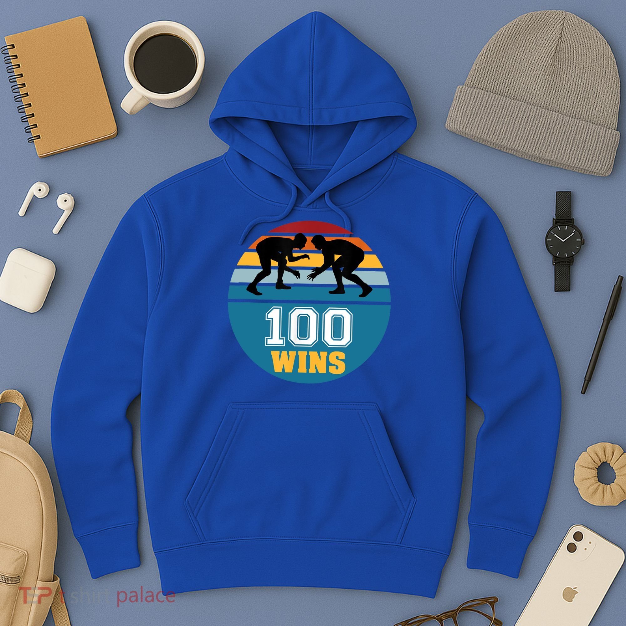 Funny 100 Wins Wrestling Gift Hoodie