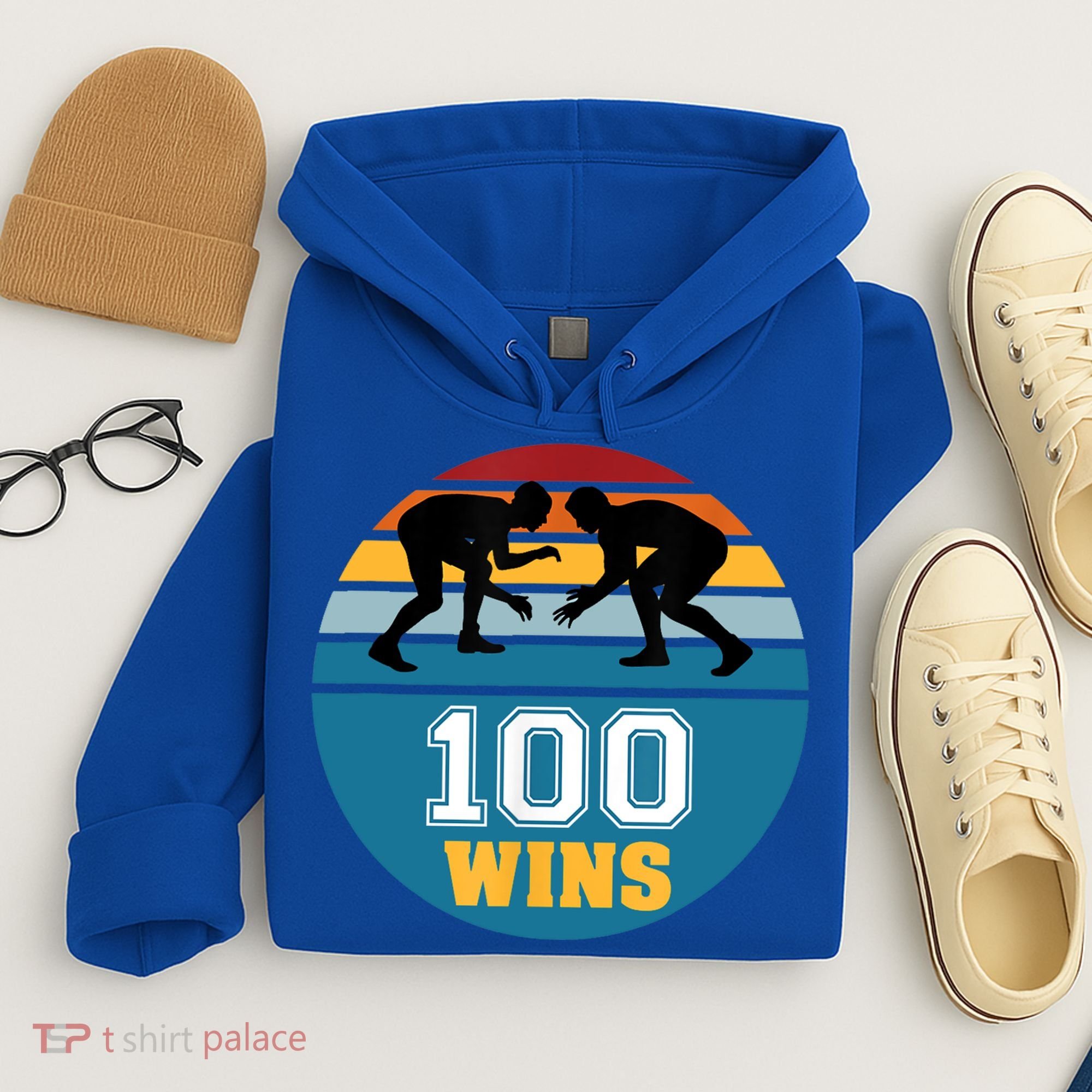 Funny 100 Wins Wrestling Gift Hoodie