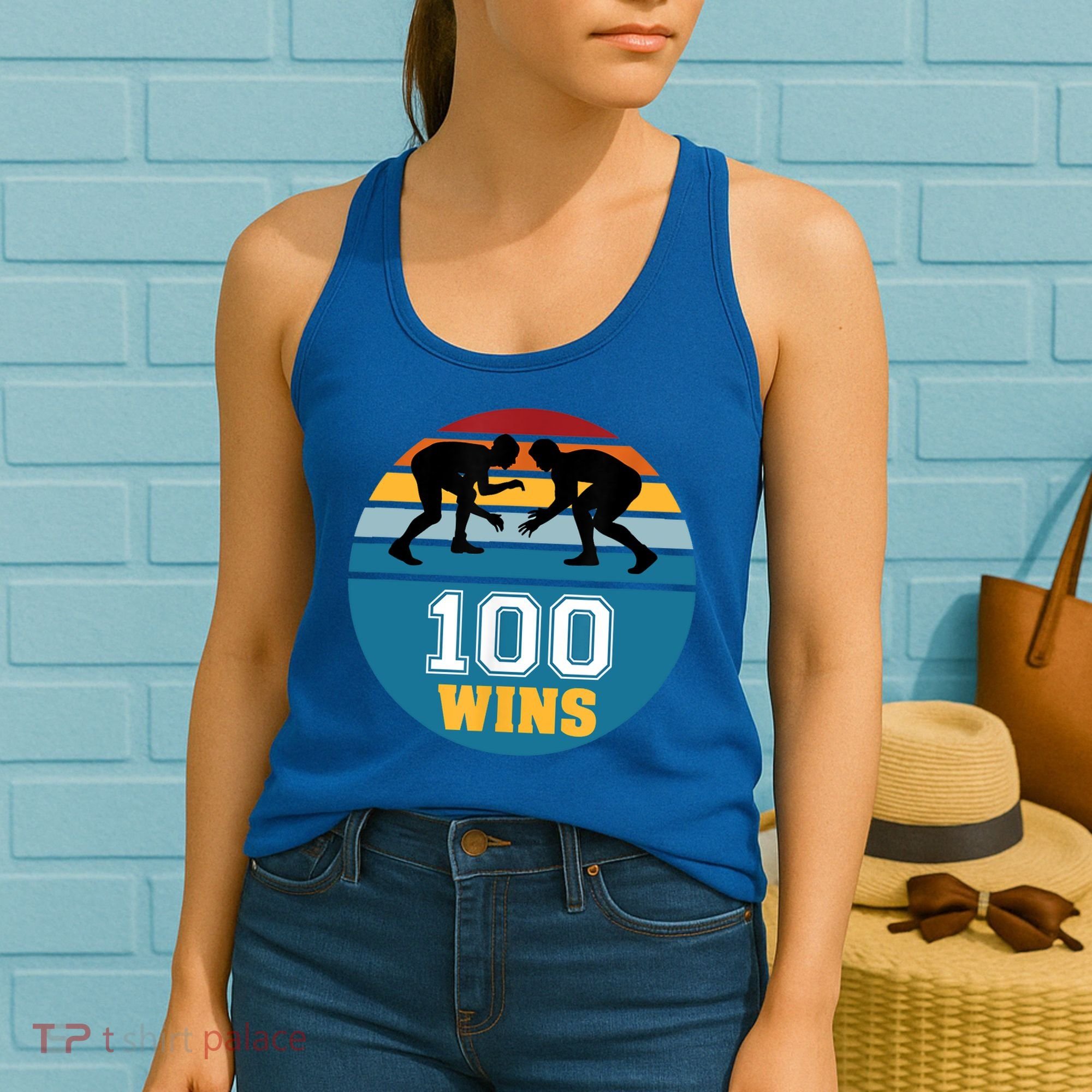 Funny 100 Wins Wrestling Gift Women's Tank Top
