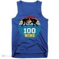 Funny 100 Wins Wrestling Gift Tank Top thumb 0