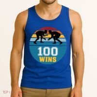 Funny 100 Wins Wrestling Gift Tank Top thumb 3