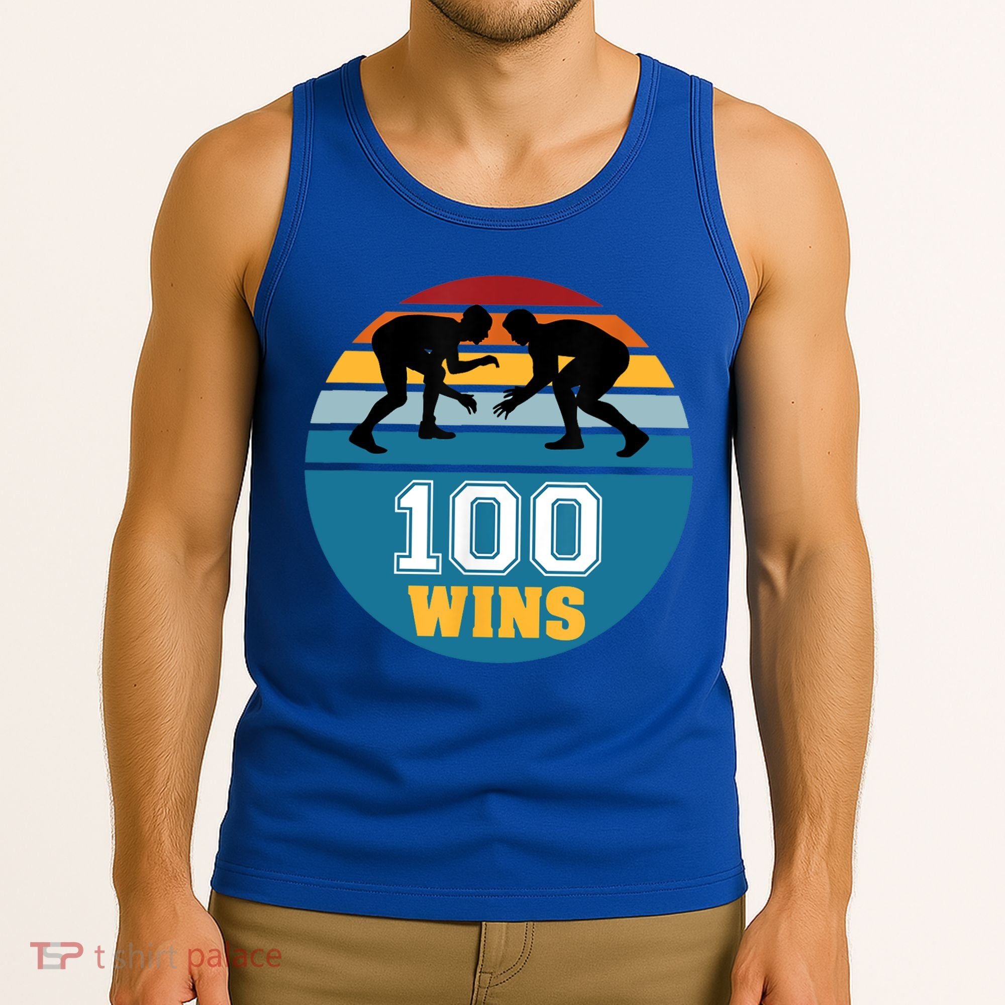 Funny 100 Wins Wrestling Gift Tank Top